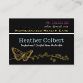 Elegant Butterfly Caregiver Trusting Professional Visitekaartje (Voorkant)