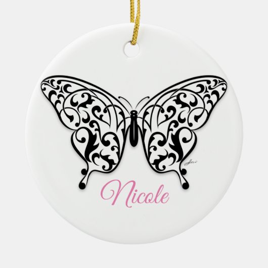 Elegant Butterfly Ceramic Ornament Design by Eksi (Voorkant)