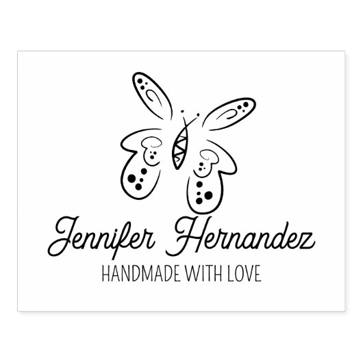 Elegant Butterfly Custom Handmade Large Rubberstempel (Afrduk)