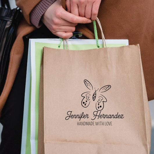 Elegant Butterfly Custom Handmade Large Rubberstempel