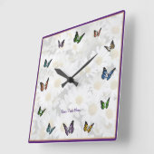 Elegant Butterfly Decorative Square Wall klok (Hoek)