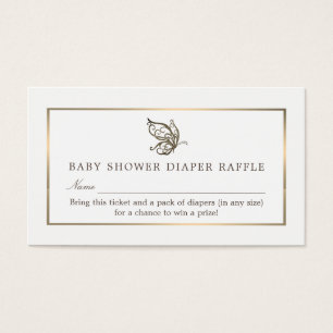 Elegant Butterfly, diaper Raffle Ticket Visitekaartjes