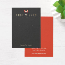 Elegant Butterfly Earring Display Card Visitekaartje