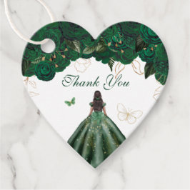 Elegant Butterfly Emerald Green Roos Floral Favor Bedankjes Labels