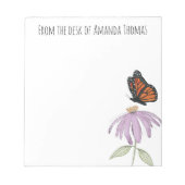 Elegant Butterfly en Paarse Vloerstijl Notitieblok (Voorkant)