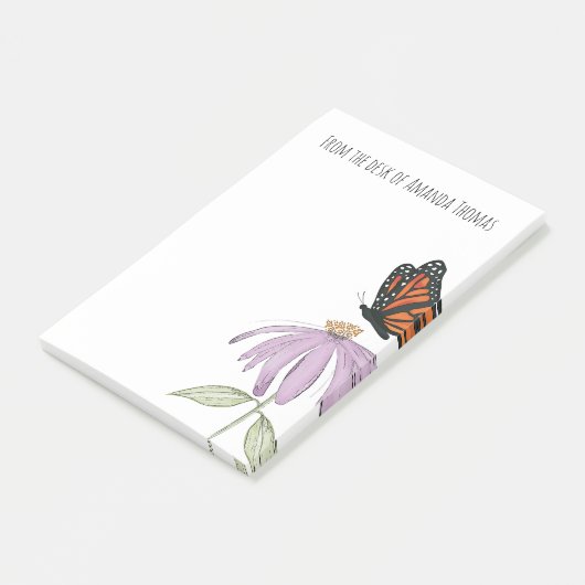 Elegant Butterfly en Paarse Vloerstijl Post-it® Notes (Schuin)