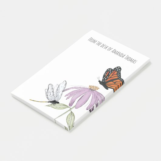 Elegant Butterfly en Paarse Vloerstijl Post-it® Notes (Schuin)