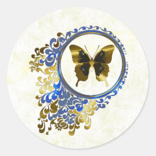 Elegant Butterfly envelopverzegeling Ronde Sticker