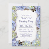 Elegant Butterfly  Floral Birthday Party Kaart (Voorkant)