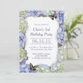 Elegant Butterfly  Floral Birthday Party Kaart (Staand voorkant)