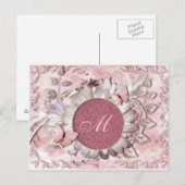 Elegant Butterfly Floral Gem Monogram Briefkaart (Voorkant / Achterkant)