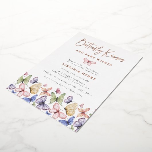 Elegant Butterfly Folie Uitnodiging (Gedraaid)