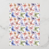 Elegant Butterfly Folie Uitnodiging (Achterkant)