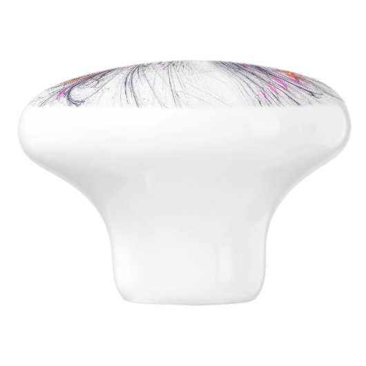 Elegant Butterfly Fractal Keramische Knop (Zijkant)