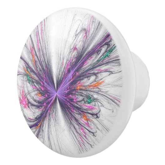 Elegant Butterfly Fractal Keramische Knop (Rechts)
