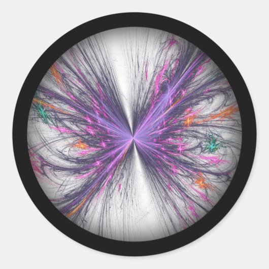 Elegant Butterfly Fractal Ronde Sticker (Voorkant)
