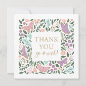 Elegant Butterfly Garden Baby shower Bedankkaart (Voorkant)