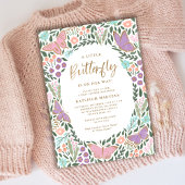 Elegant Butterfly Garden Baby shower Kaart