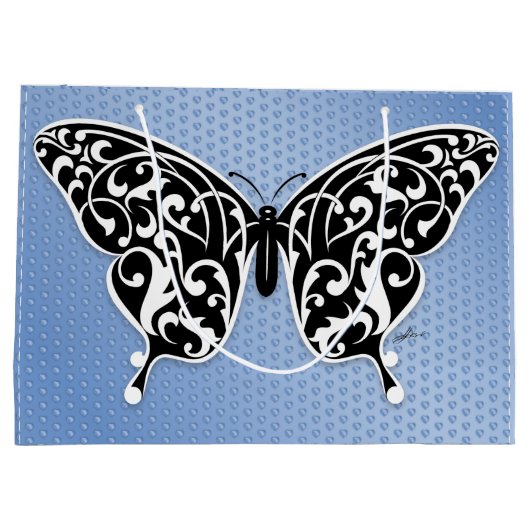 Elegant Butterfly Gift Bag Design by Edward Eksi Groot Cadeauzakje (Achterkant)