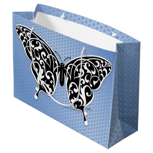 Elegant Butterfly Gift Bag Design by Edward Eksi Groot Cadeauzakje (Achterkant Gekanteld)