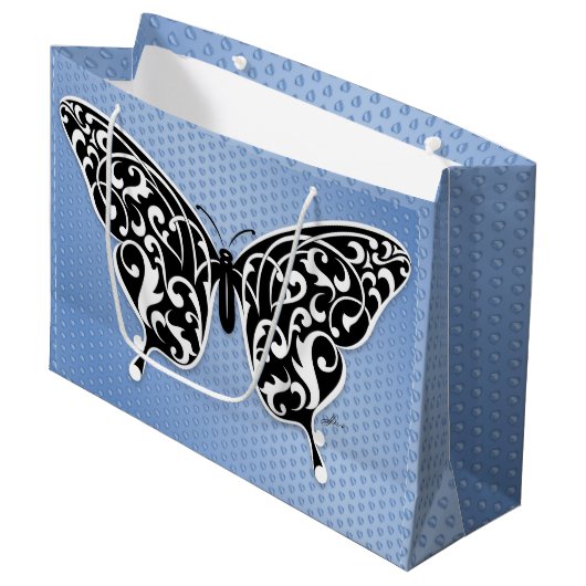 Elegant Butterfly Gift Bag Design by Edward Eksi Groot Cadeauzakje (Voorkant Gekanteld)