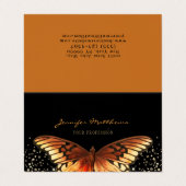 Elegant Butterfly Glitter Oranje Black Visitekaartje (Buitenkant ongevouwen)