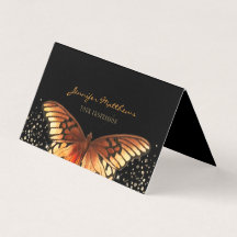 Elegant Butterfly Glitter Oranje Black