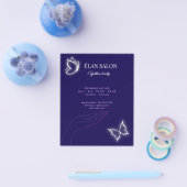 Elegant Butterfly Glow Chic Beauty Salon Flyer (Enkel)