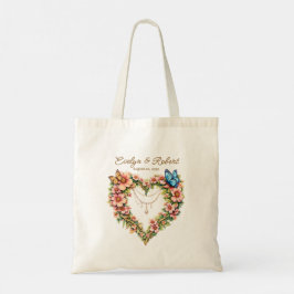 Elegant Butterfly Heart Flora - Custom Tote Bag