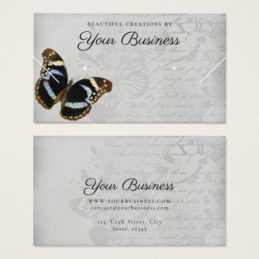Elegant Butterfly Horizontale juwelen Display Card Visitekaartje (Voorkant /achterkant)