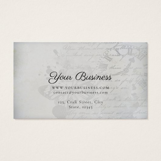 Elegant Butterfly Horizontale juwelen Display Card Visitekaartje (Achterkant)