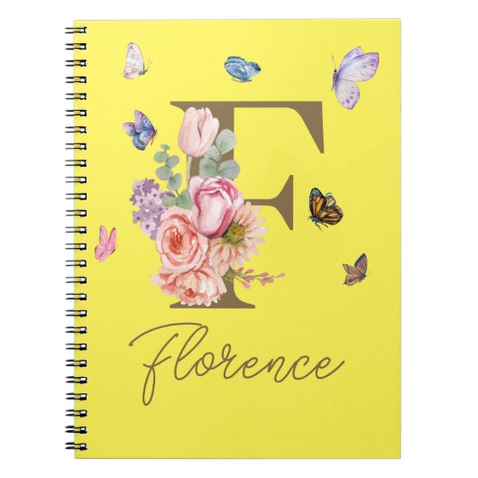 Elegant Butterfly Initiaal Notitieboek (Voorkant)