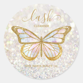 Elegant Butterfly Lash Cleanser Ronde Sticker