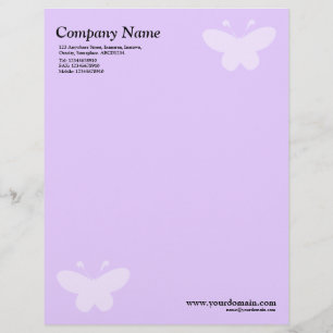 Elegant Butterfly - Licht Paars Custom Briefhoofd