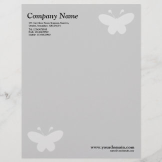 Elegant Butterfly - Light Grey Briefhoofd Sjabloon