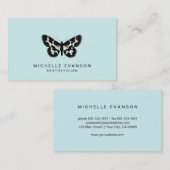 Elegant Butterfly Logo Mint Green Visitekaartje (Voorkant / Achterkant)