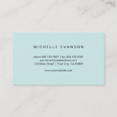 Elegant Butterfly Logo Mint Green Visitekaartje (Achterkant)