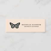 Elegant Butterfly Logo Professional Peach Tan Mini Visitekaartje (Voorkant)