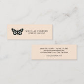 Elegant Butterfly Logo Professional Peach Tan Mini Visitekaartje (Voorkant / Achterkant)