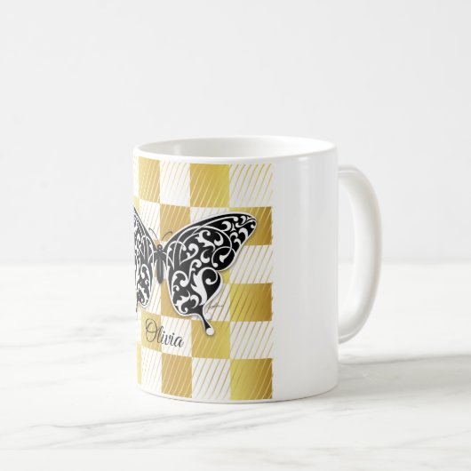 Elegant Butterfly Mok Design by Eksi (Voorkant rechts)