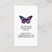 Elegant Butterfly Monarch Beauty Lashes Visitekaartje (Achterkant)