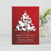 Elegant Butterfly Monarch CHRISTMAS HOLIDAY BRUNCH Kaart (Staand voorkant)
