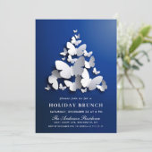 Elegant Butterfly Monarch CHRISTMAS HOLIDAY BRUNCH Kaart (Staand voorkant)