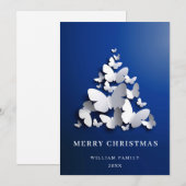 Elegant Butterfly Monarch Christmas Tree Greeting Feestdagenkaart (Voorkant / Achterkant)