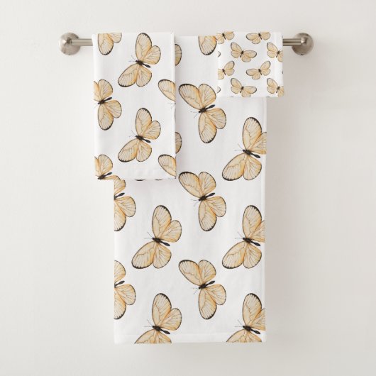 Elegant Butterfly Patroon Bad Handdoek (Insitu)
