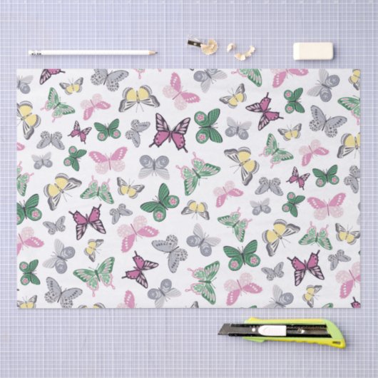 Elegant Butterfly Patroonpapier Tissuepapier (Craft)