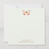 Elegant Butterfly Persoonlijk Dank u Bedankkaart (Voorkant)