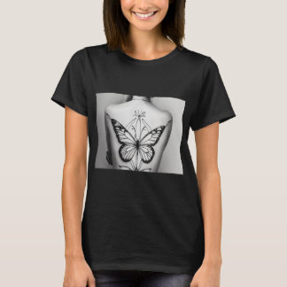 "Elegant Butterfly Print Vrouwen Basic T-shirt" T-shirt