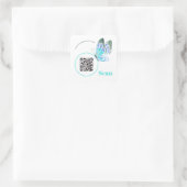 Elegant Butterfly QR Code Business Square Stickers (Tas)