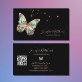 Elegant Butterfly QR Code Script Visitekaartje